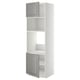 METOD kitchen cabinet, white & grey, tall with shelves, modern, minimalist design.