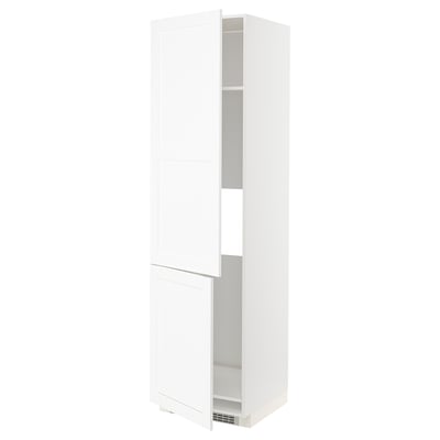 White METOD kitchen cabinet with adjustable shelves, simple design.