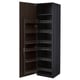Dark brown METOD kitchen cabinet, oak veneer with wooden edge, sleek pull-out shelves.
