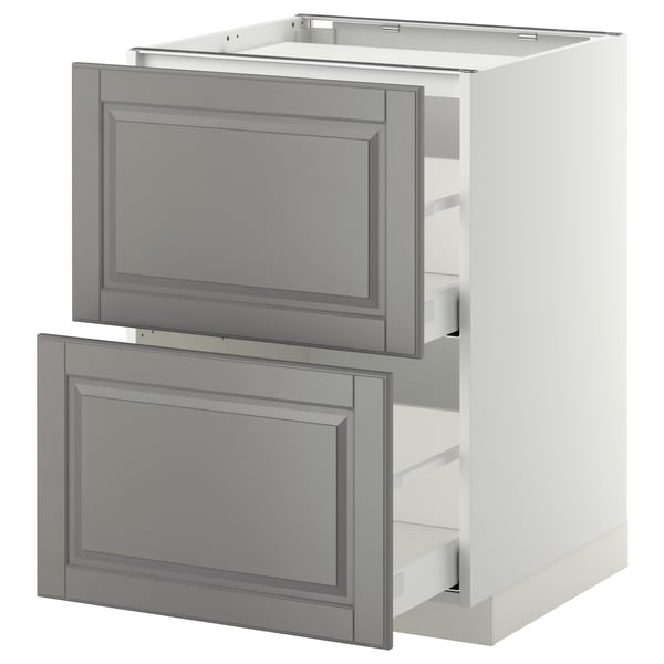 Choose METOD kitchen cabinet, soft grey bodbyn fronts, sturdy with bevelled edges.
