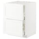 METOD kitchen cabinet, white with wood grain, rectangular and simple design, featuring two drawers.