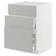METOD cabinet, light grey, modern, rectangular, with three drawers.