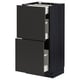 Ikea METOD kitchen unit in black with two large drawers and a cabinet. Modern, sleek design with smooth finishes.