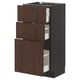Dark brown kitchen unit with 3 drawers, solid edges.