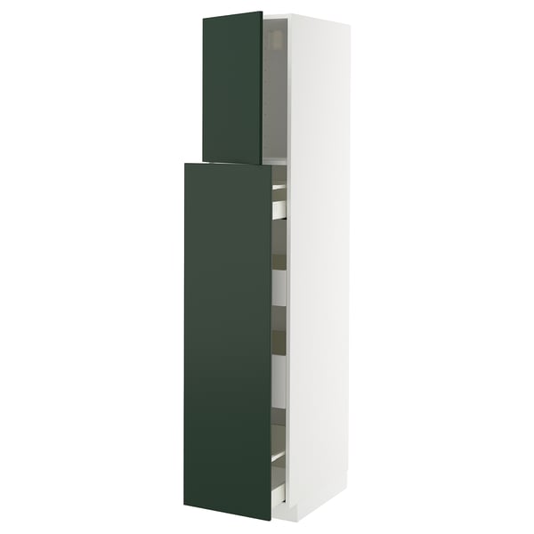 METOD kitchen cabinet, tall, green, full drawer, smooth close.