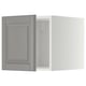 A grey METOD kitchen cabinet with a bevelled edge door, featuring a panel design.