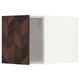 METOD kitchen cabinet in herringbone wood design, open showing interior with shelves.