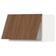 Modular kitchen unit, brown wood front, sleek design.