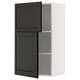 Modern black kitchen cabinet with adjustable shelf, sleek design, bevelled edges.