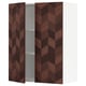 METOD kitchen cabinet with herringbone-patterned brown wooden doors, adjustable shelves, and 25-year guarantee.