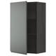 A dark grey METOD kitchen wall cabinet with a single door and two inner shelves, designed for modern kitchens.