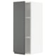 Modern grey kitchen cabinet with slim, open design.