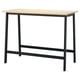A MITTZON high conference table in black with a light wooden top and metal legs.