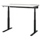 MITTZON desk: black adjustable sit-stand workstation with white top, durable melamine finish.