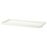 MITTZON white metal shelf, rectangular shape, smooth edges, minimalist design.