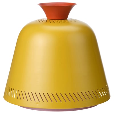 OMMJÄNGE yellow lamp; bell shape; steel; rustic style.
