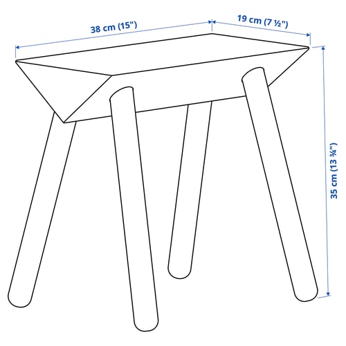 Illustration with measurements for the product: OMMJÄNGE.