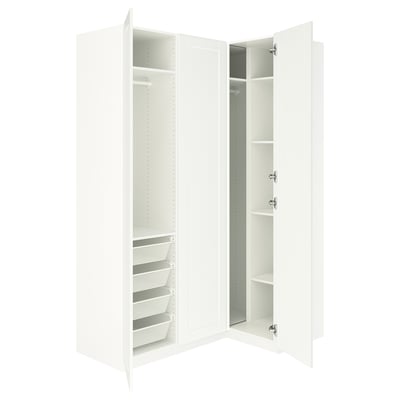 PAX / GULLABERG Corner wardrobe, white/white, 161/111x236 cm