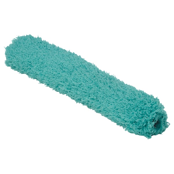 A green PEPPRIG microfibre duster refill cover, rectangle, fluffy texture, made of recycled polyester.