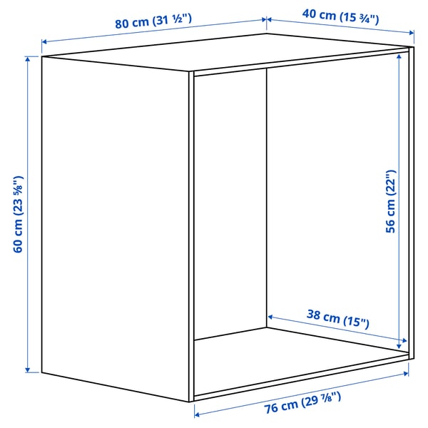 Illustration with measurements for the product: PLATSA.