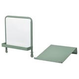 RELATERA: green educational tool with whiteboard and angled writing board. Modern design, durable steel, and polystyrene.