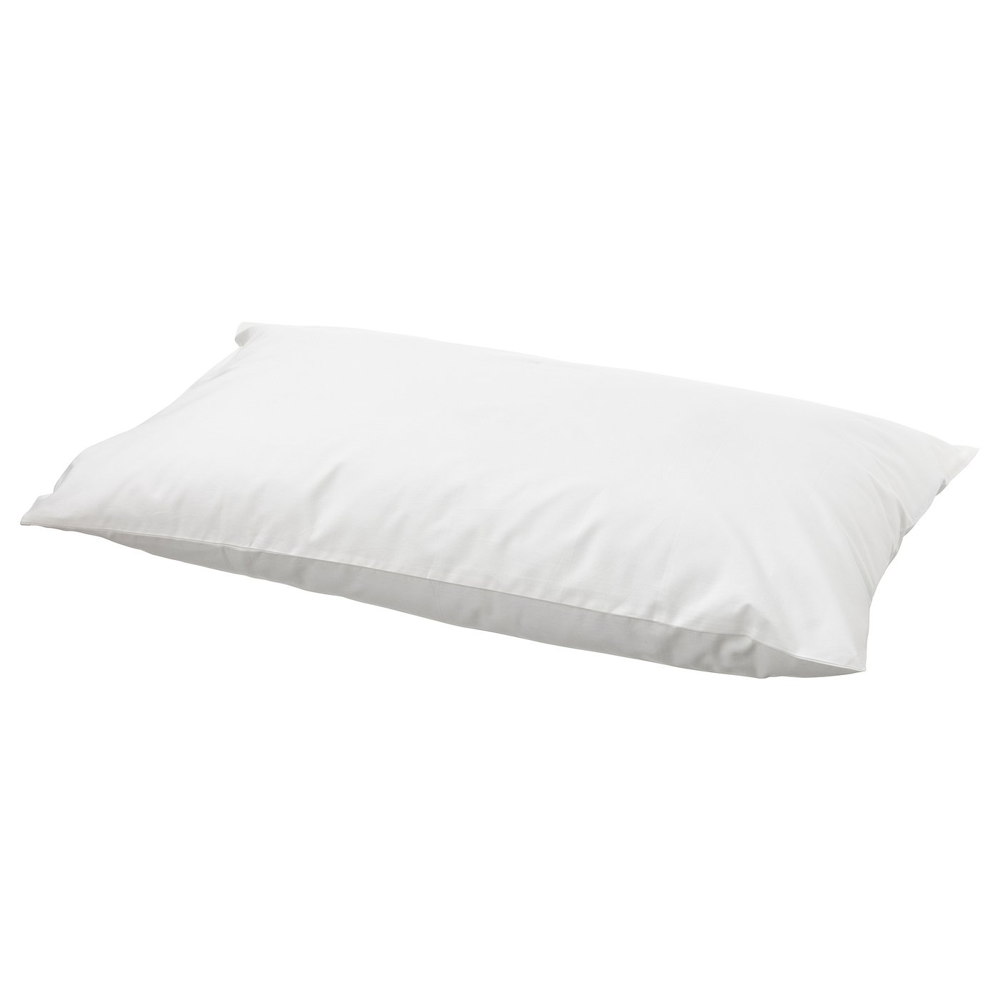 White RÖNNVECKMAL cotton pillowcase, rectangular shape, crisp percale texture.