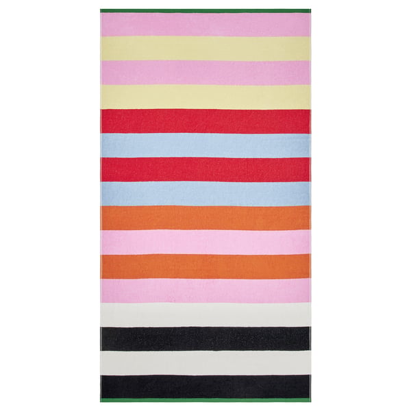ROSENOXALIS towel: bright striped design, rectangular shape. Made of soft absorbent cotton and viscose.