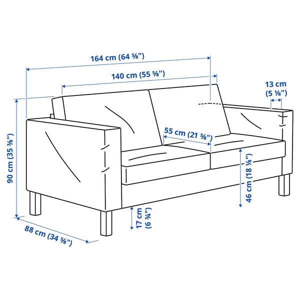 Illustration with measurements for the product: SALTSJÖBADEN.
