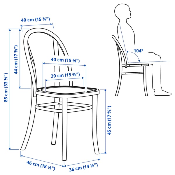 Illustration with measurements for the product: SKOGSBO.