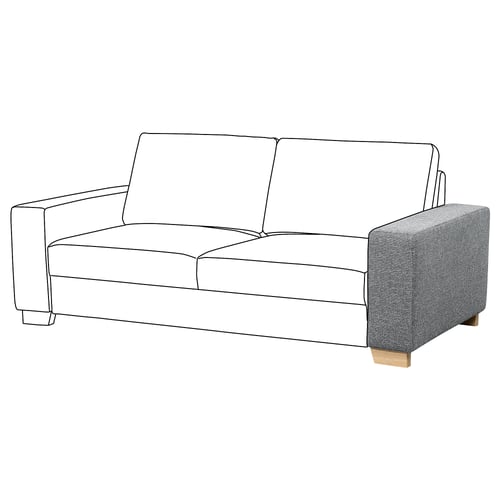SÖRVALLEN grey sofa with minimalist design and wooden legs.