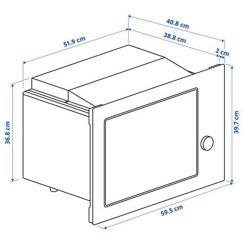 Illustration with measurements for the product: SPJUTBO.