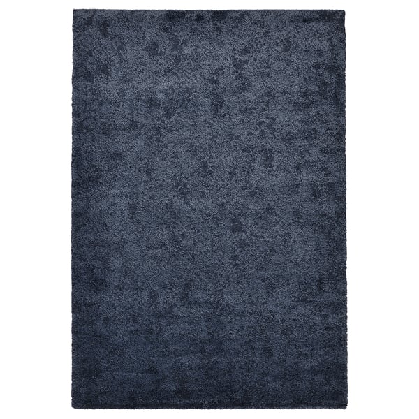 STOENSE navy blue shaggy rug, rectangular, soft pile.
