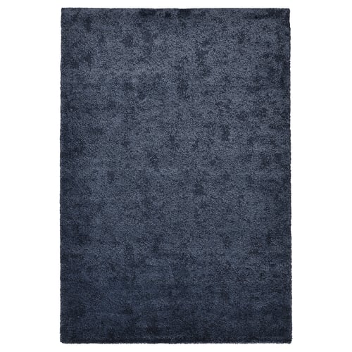 STOENSE navy blue shaggy rug, rectangular, soft pile.