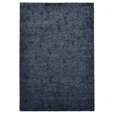 STOENSE navy blue shaggy rug, rectangular, soft pile.
