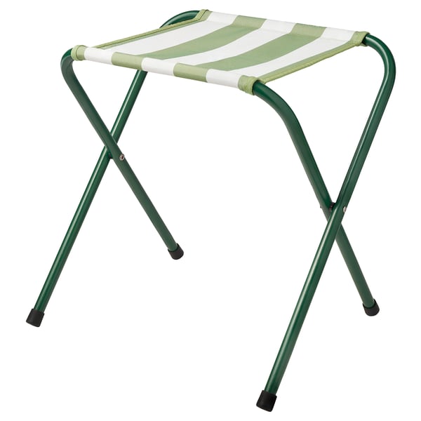 STRANDÖN green/white mesh table, steel frame, x-legs, folds for easy carry.