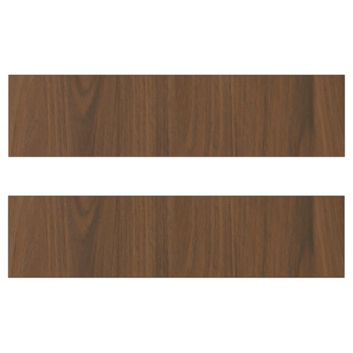 Two brown wooden panels, smooth and rectangular, with a walnut finish.
