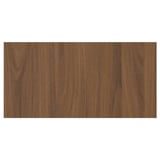 Brown wood panel, rectangular, smooth surface, walnut finish.