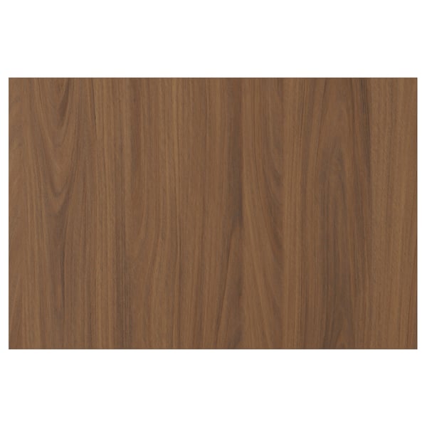 Walnut-brown, rectangular wooden panel, smooth surface.