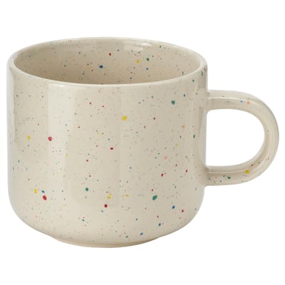 TOBISFISK Mug, patterned/beige, 50 cl