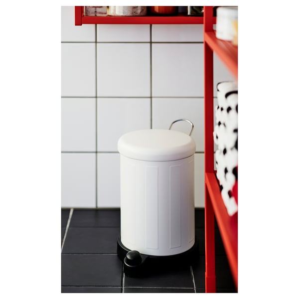 TOFTAN Waste bin, white, 4 l