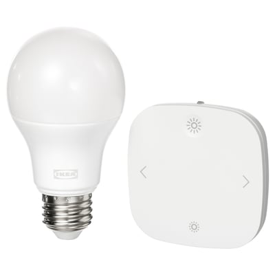 TRÅDFRI smart light kit by IKEA - led bulb & remote control with light & colour adjustment.