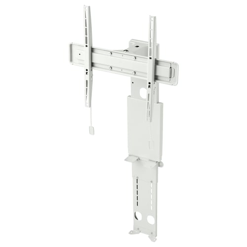 A white UPPLEVA tv wall mount bracket, made of steel and plastic, designed for vesa-compatible tvs.