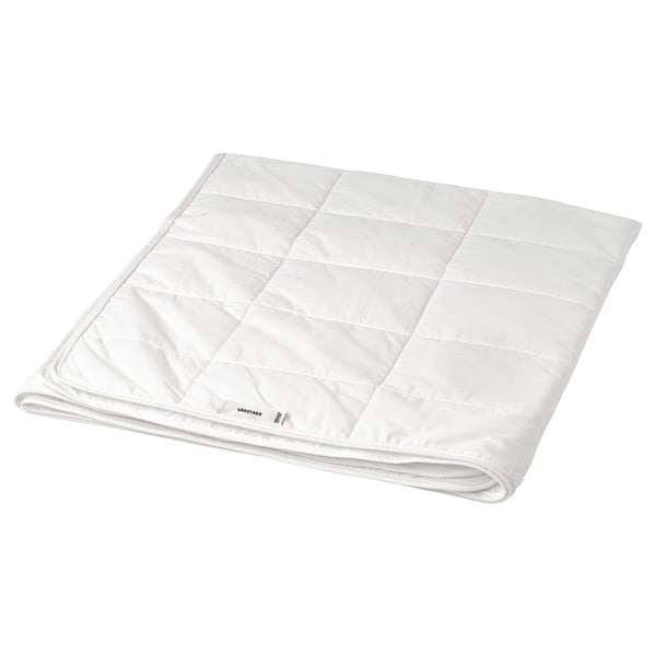 VÅRSTARR white duvet with jacquard stripes, made from 55% lyocell and 45% cotton, featuring a square shape and quilted design.