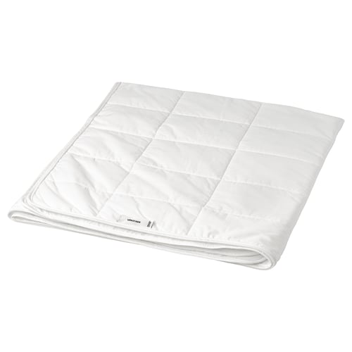 VÅRSTARR white duvet with jacquard stripes, made from 55% lyocell and 45% cotton, featuring a square shape and quilted design.
