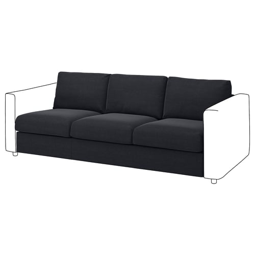 VIMLE grey sofa, modern minimalist design with white arms, comfortable & customizable.