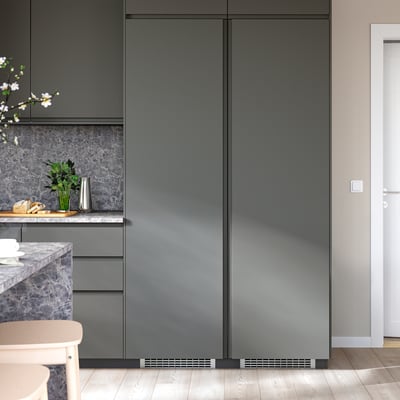 VOXTORP Door, dark grey vertical handle, 60x200 cm