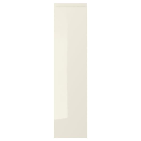 VOXTORP: beige glossy cabinet door, sleek design, easy-clean surface.