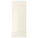 VOXTORP beige high-gloss cabinet door, sleek modern design, smooth surface.