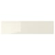 VOXTORP: beige glossy drawer front with seamless handle.