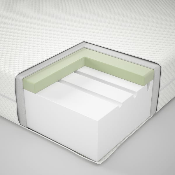 ÅBYGDA Matelas en mousse, ferme/blanc, 140x200 cm